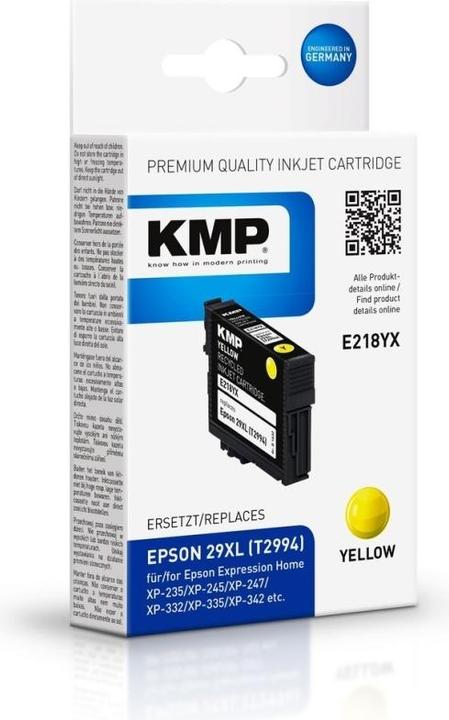Produktbild KMP E218YX Tintenpatrone yellow kompatibel mit Epson T 2994 XL (Y)