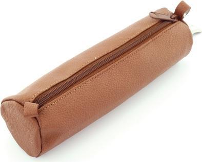 Actual product image Alassio Brown genuine leather pencil case