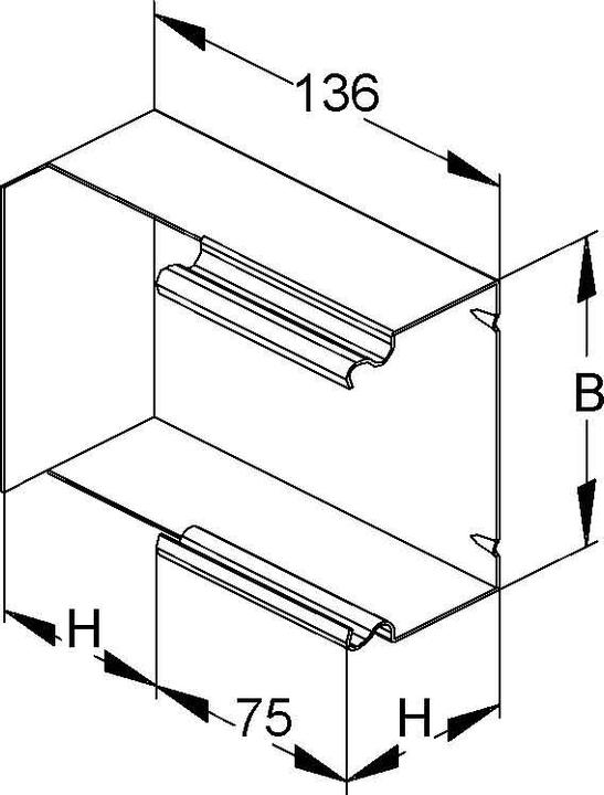 Actual product image Niedax NIE LUIE 60.100 Inside corner insert 90Â°, 60x100 mm strip galvanised (6 cm)
