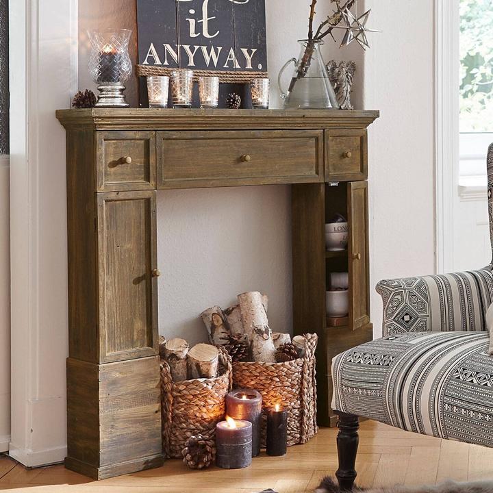 Image du produit Loberon Console de cheminée Konterra marron