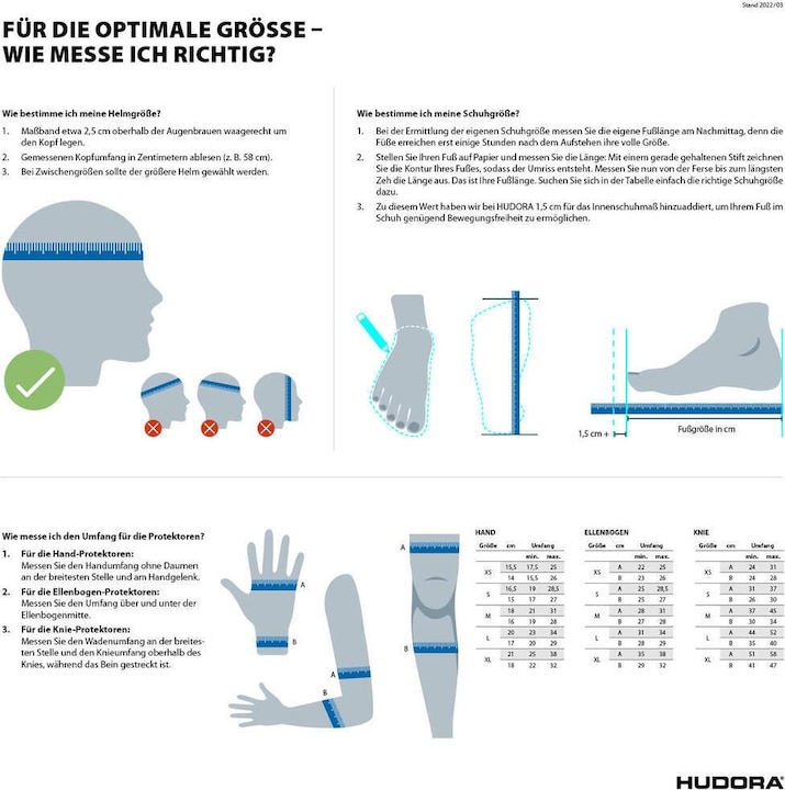 Produktbild Hudora Biomechanisches Protektoren-Set (S, Handgelenkschoner, 4 Stück)