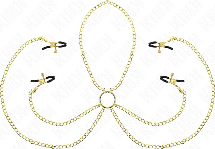 Actual product image Pipedream KINK - 4 nipple and clitoris clamps, adjustable, gold