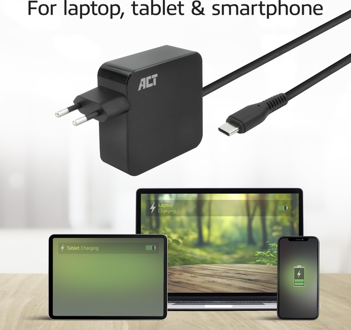 Immagine prodotto Caricatore da parete USB-C per laptop da 65W con profili Power Delivery, 2 metri (65 W)
