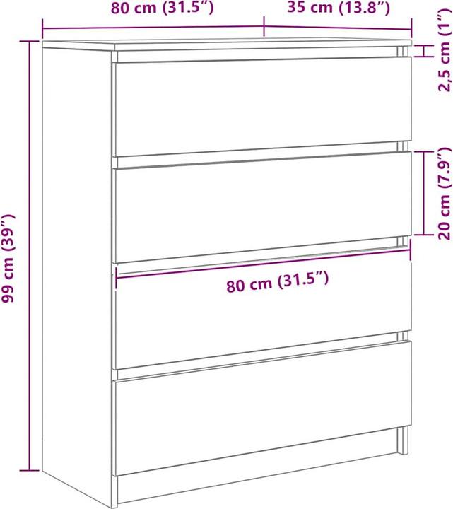 Image du produit vidaXL Sideboard (80 x 35 x 99 cm)