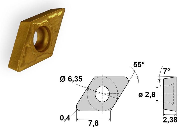 Actual product image Paulimot Drehmeissel mit Schneidplatte 10 x 10 mm SDJCR1010E07