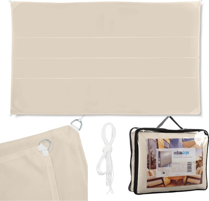 Actual product image Relaxdays Beige Rectangular Awning (400 x 600 cm)