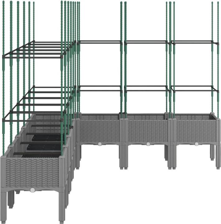 Image du produit vidaXL Bac à plantes avec treillis PP