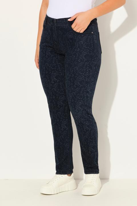 Actual product image Ulla Popken Leaf Print Boyfriend Jeans (48)