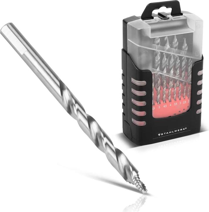 Produktbild Stahlwerk HSS-Spiralbohrer 25er Set 1-13mm HSS Bohrer Satz für Stahl Acryl Holz (1-13mm)