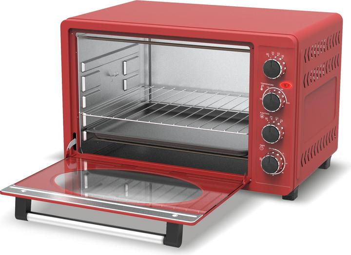 Produktbild TurboTronic By Z-Line Retro Minibackofen mit Umluft 45L Red