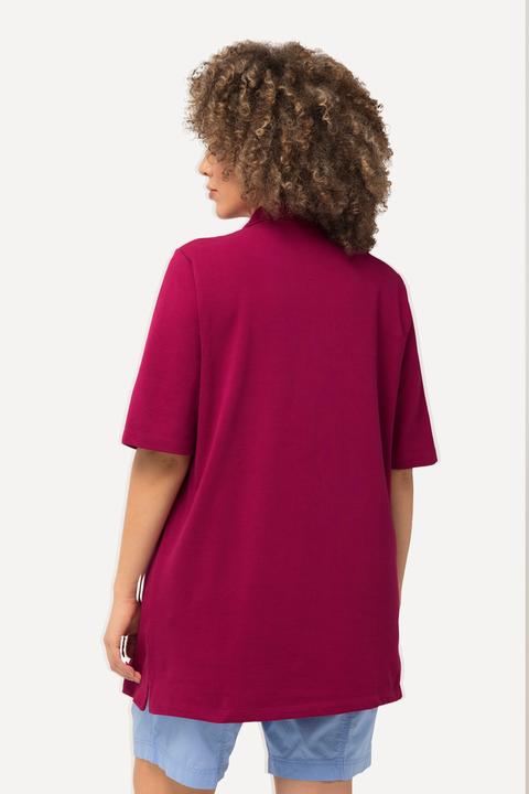 Immagine prodotto Ulla Popken Maglia polo in piqué con abbottonatura con nastro di velluto e mezze maniche (68)