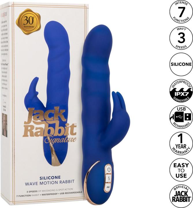 Productafbeelding CalExotics Jack Rabbit Vibrator Wave Beweging Blauw