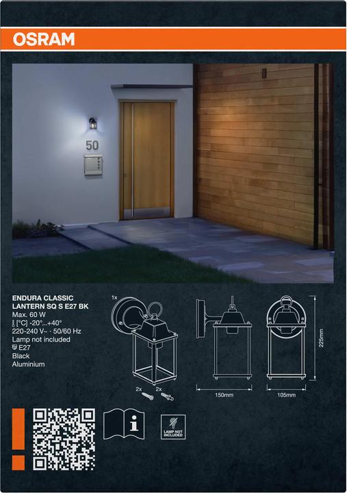 Produktbild Osram ENDURA® CLASSIC LANTERN Square S E27 (E27, IP23)