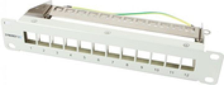 Synergy 21 Keystone ModultrA¤ger 25,40cm (10")Patchpanel fA r 12xTP-Modul 1HE Lichtgrau