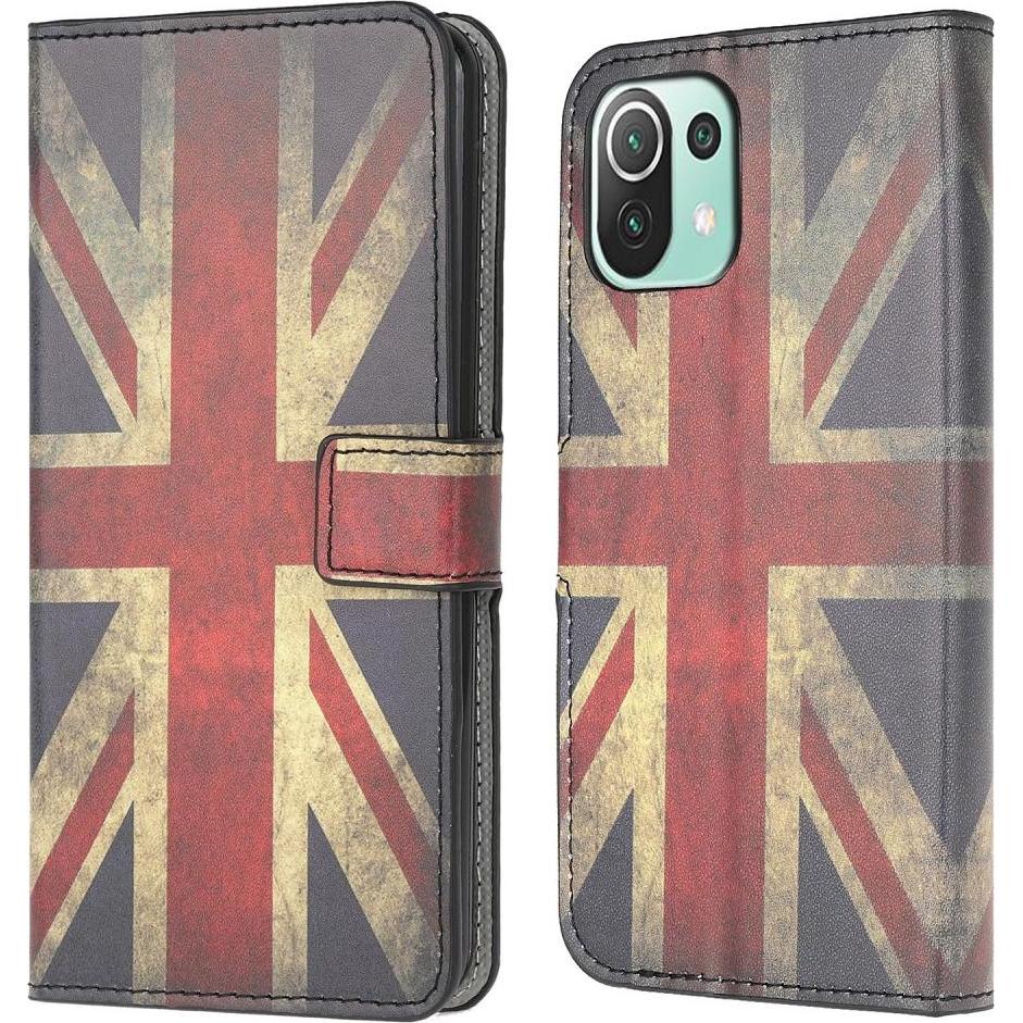 Cover-Discount Xiaomi Mi 11 Lite - Leder Hülle Etui UK Flagge (Xiaomi Mi 11 Lite), Smartphone Hülle