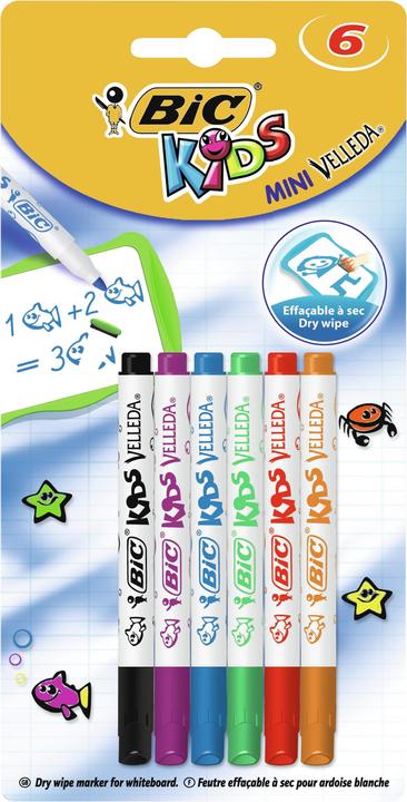 Produktbild Bic Velleda Kids Whiteboard Marker (Multicolor, 1.20 mm, 6 x)