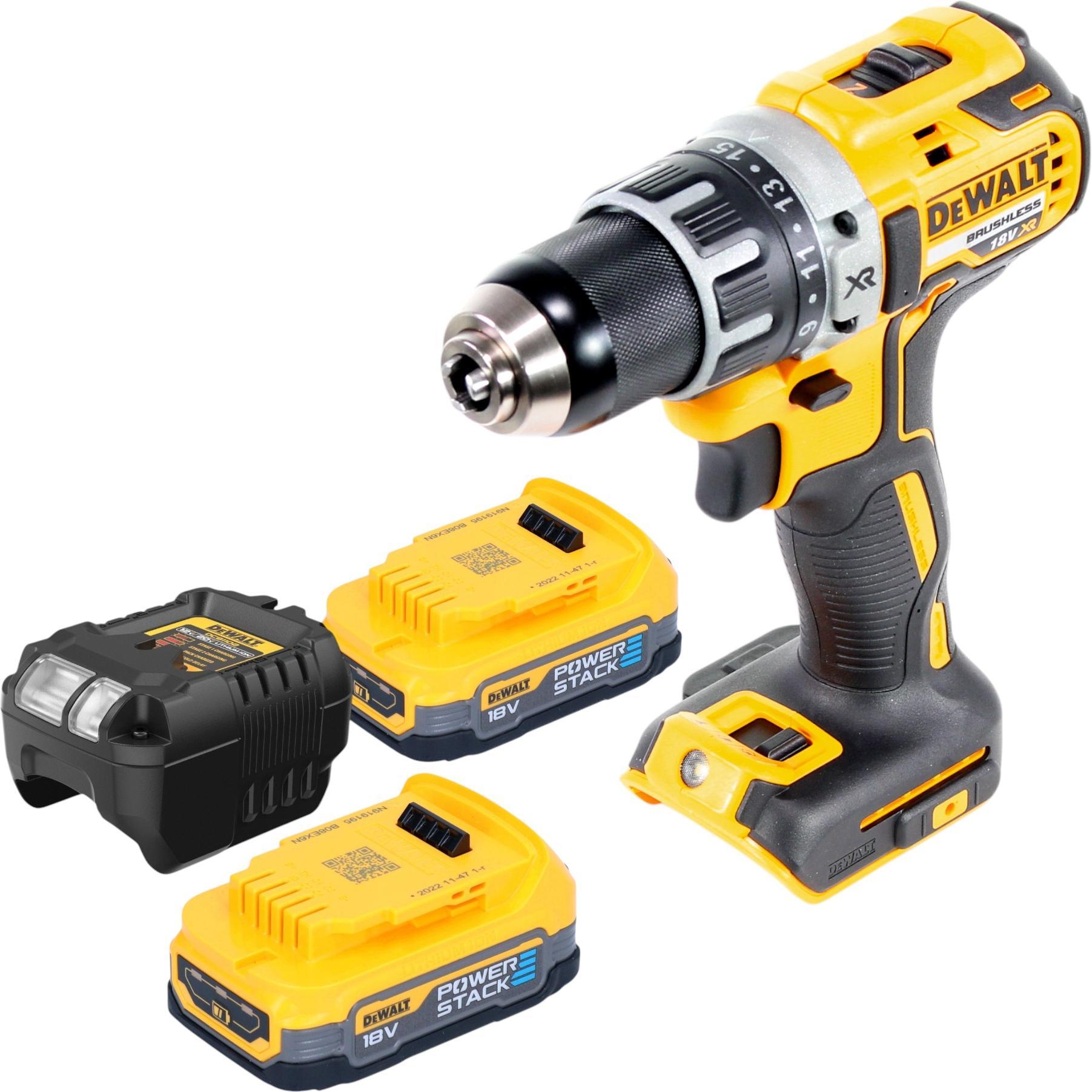 DeWalt, Trapano + Avvitatore a batteria, DCD 791 E2 Akku Bohrschrauber 18 V 70 Nm Brushless + 2x Powerstack Akku 1,7 Ah + Ladegerät