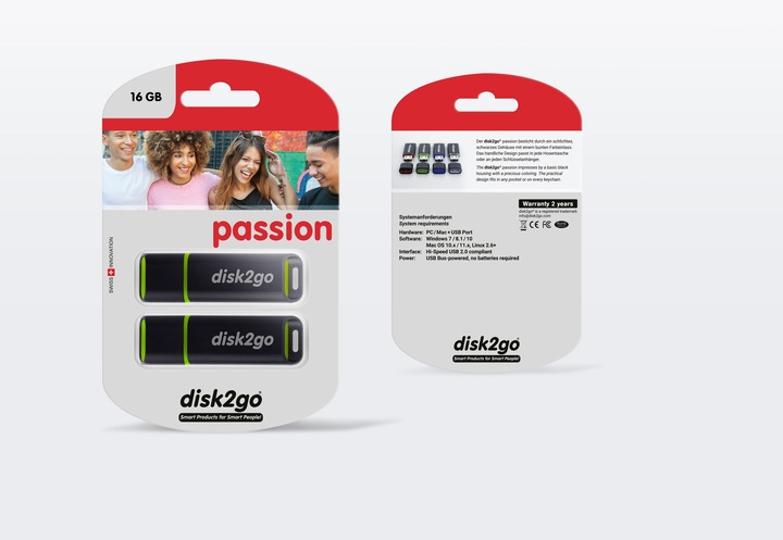 Produktbild Disk2go passion 2.0 2-Pack (16 GB, USB-A, USB 2.0)