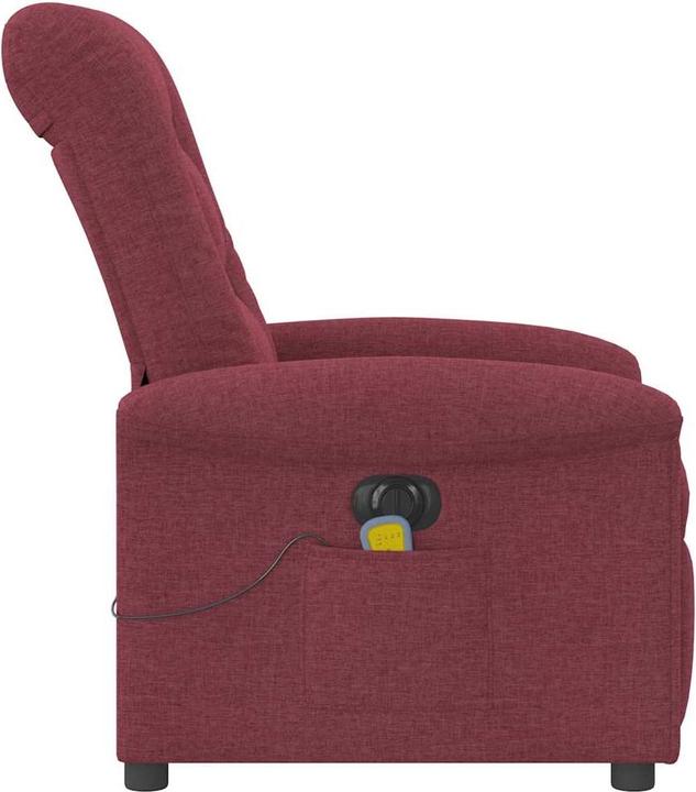 Actual product image vidaXL Massage chair electric wine red fabric