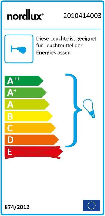 Energie-Label Nordlux Pine, Stehleuchte, Schwarz (GU10)