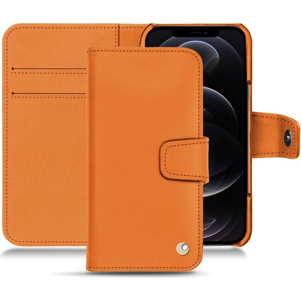 Noreve Lederschutzhülle Wallet (Apple iPhone 12 Pro Max), Smartphone Hülle, Orange