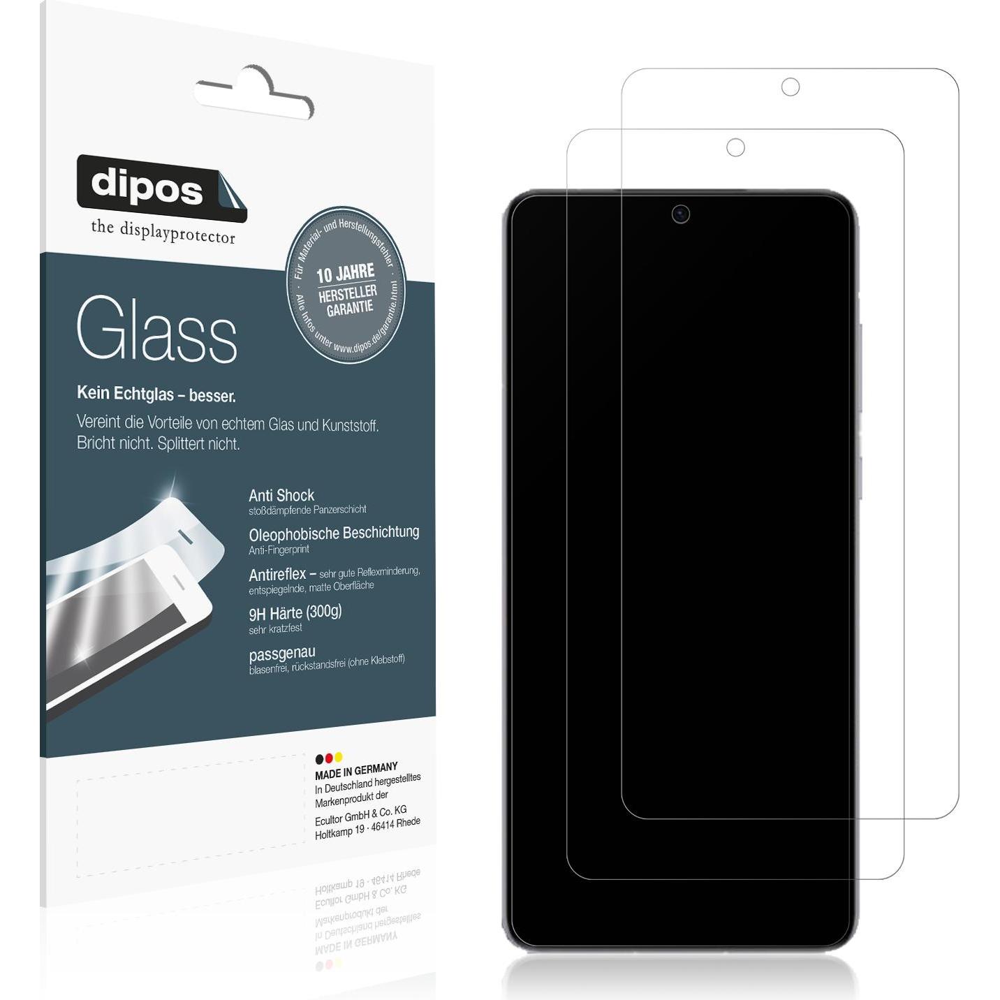 Dipos Displayschutz Anti-Shock (2 Stück, Huawei Mate 50E), Smartphone Schutzfolie, Transparent