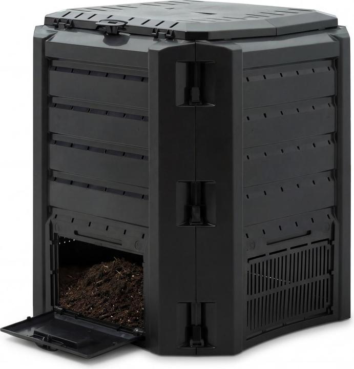 Produktbild Deuba Modularer Zweikammer-Kompostkasten 800L schwarz (800 l)