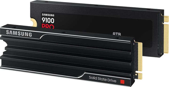 Actual product image Samsung 8TB 9100 PRO with Heatsink M.2 NVMe SSD (8000 GB, M.2 2280)