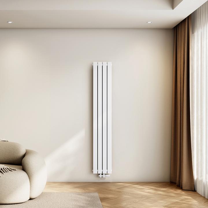 Emke Radiator, Flat Radiator with Central Connection, White 180x30cm 911W Double Layers (911 W)