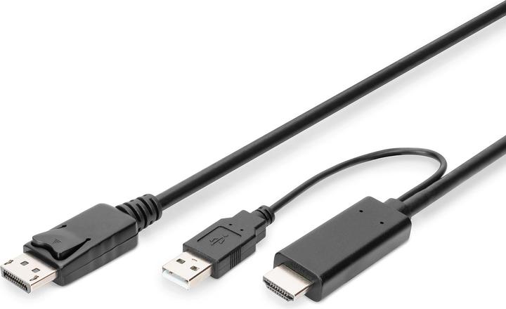 Actual product image Digitus 4K HDMI Adapter Cable - HDMI to DisplayPort (2 m, HDMI, 2.1)