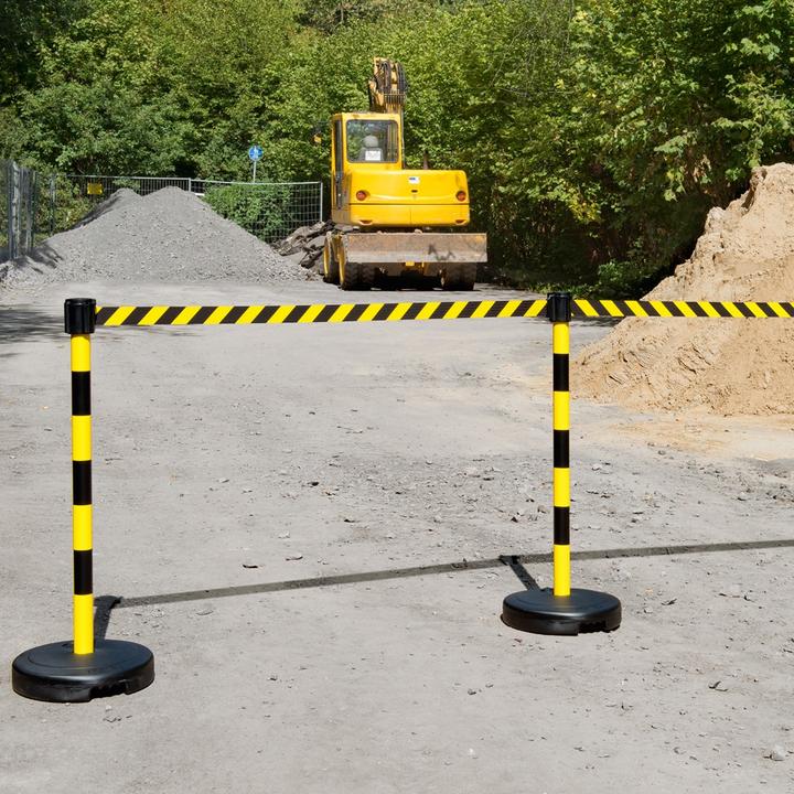 Actual product image Moravia Morion belt warning stand BASIC upper part plastic g-s, height 950 mm