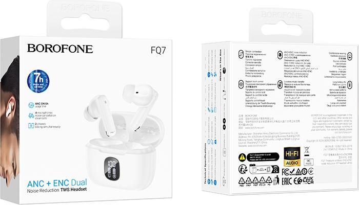 Actual product image Borofone Bluetooth-Kopfhörer TWS FQ7 Treasure ANC+ENC weiss (7 h, Wireless)