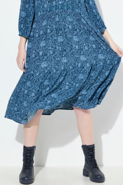 Actual product image Ulla Popken Floral Paisley 3/4 Sleeve Dress (62)
