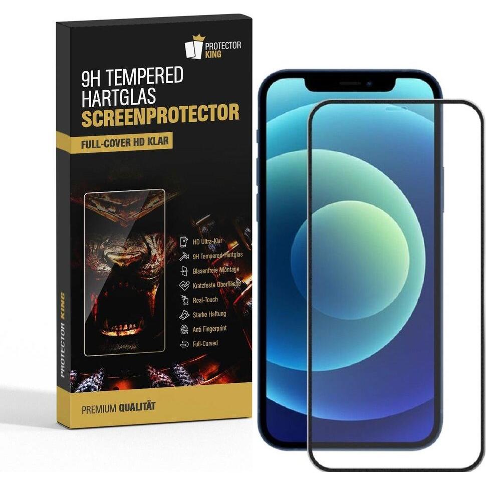 Thumbnail - Protectorking 4x echtes Tempered 9H Panzerhartglas 3D KLAR (4 Stück, Apple iPhone 12 Pro), Smartphone Schutzfolie, Trans...