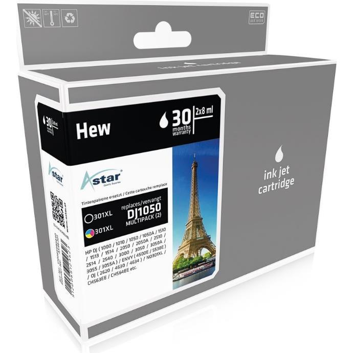 Astar, Druckerpatrone, 2er-Pack - Schwarz, Farbe - kompatibel (BK)