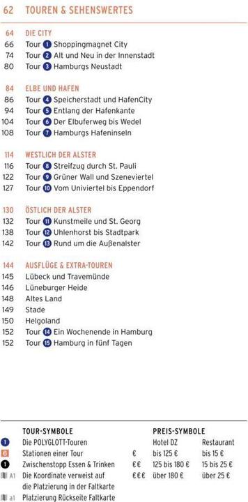 Nutritional values and ingredients on tour Reiseführer Hamburg (German, Elke Frey, 2019)