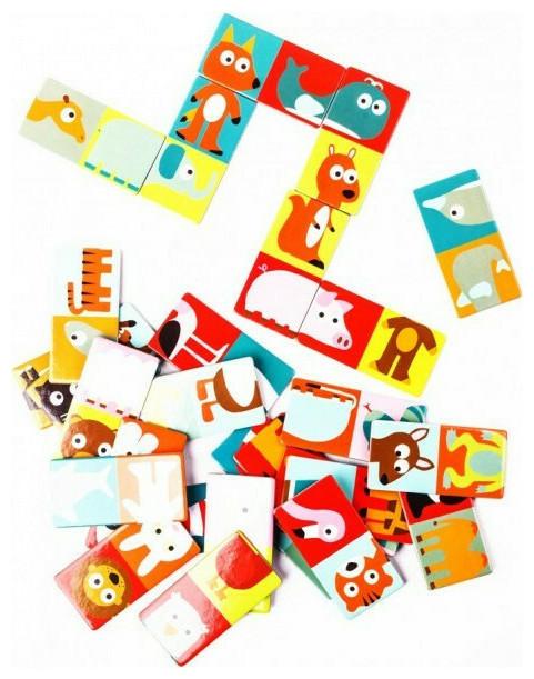 Actual product image Djeco Educational game Domino Animals (Multilingual)