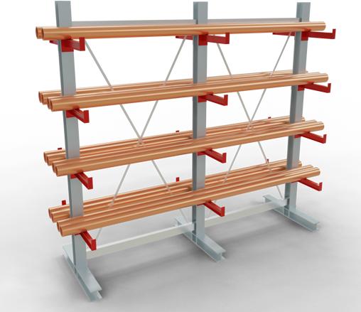 Produktbild Schulte Lagertechnik K 3000 Kragarm-Komplettregal 3 Ständer - 2-seitig