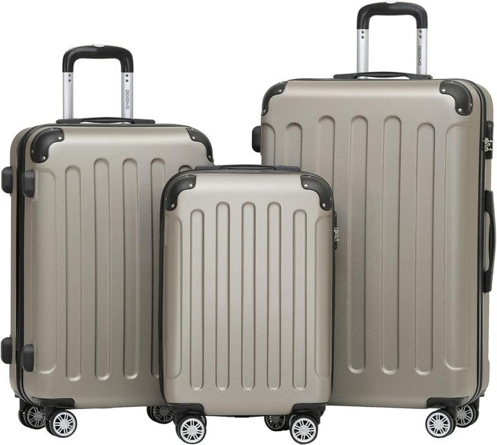 Actual product image Beibye 3pcs Travel Case, Champagne (110 l)