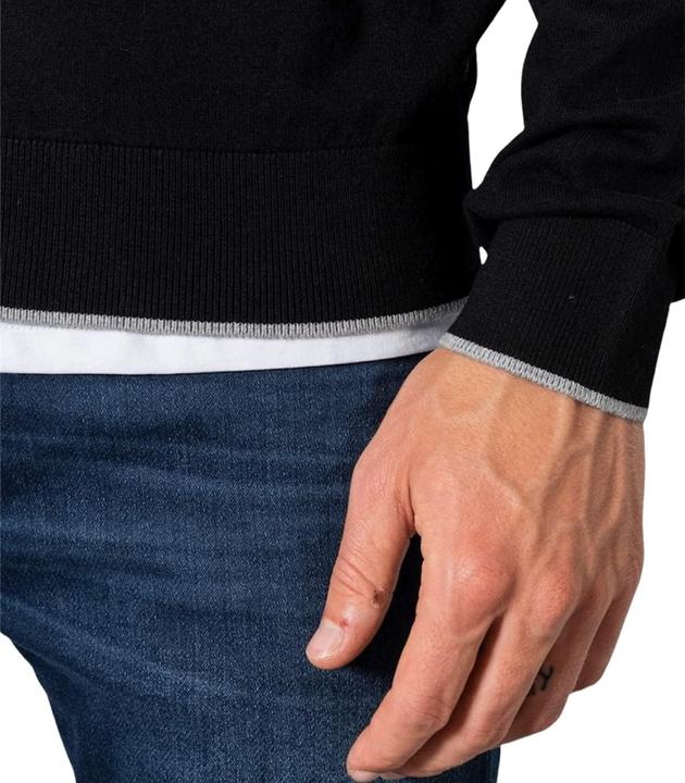 Produktbild Armani Exchange Heren Crew Neck Front Embroidered Sur Ton Logo Pullover Sweater, zwart, S (S)