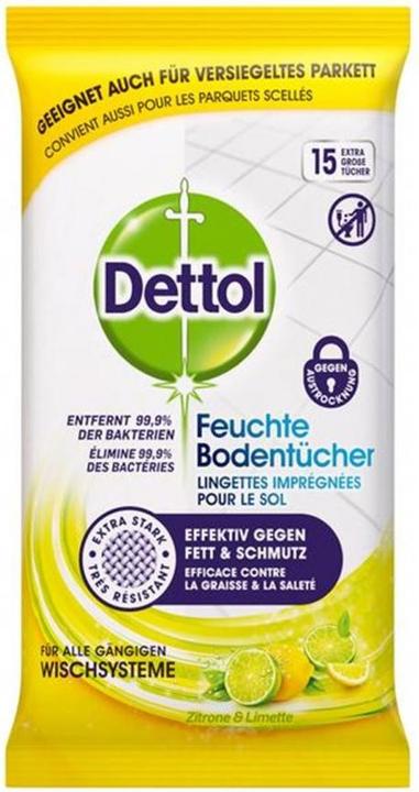 Image du produit Dettol Lingettes nettoyantes de sol humides citron et lime