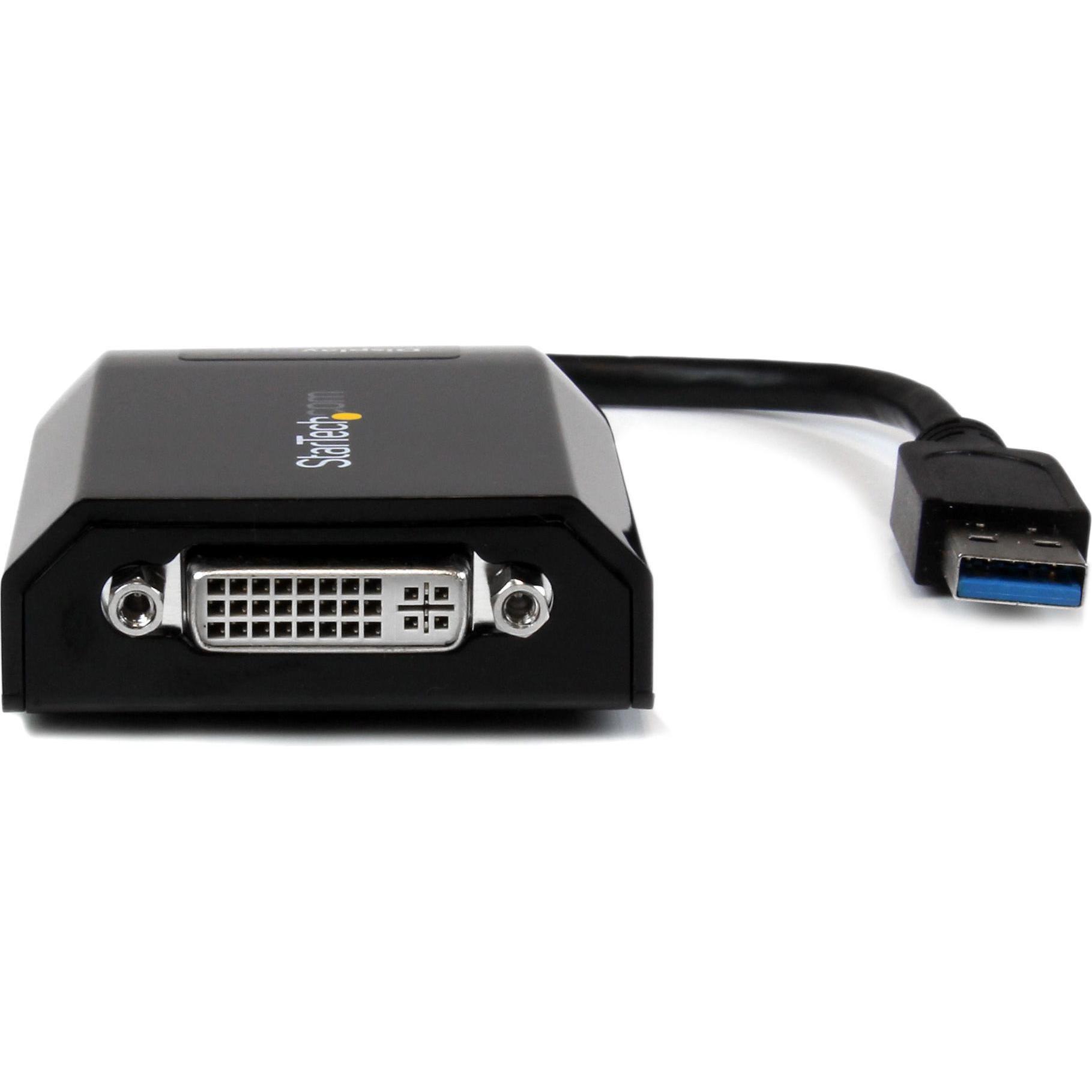 Thumbnail - StarTech USB 3 To Dvi Video Adapter (DVI, 7.80 cm), Data + Video Adapter, Schwarz