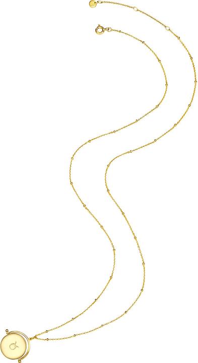 Immagine prodotto Glanzstücke München Segno zodiacale femminile Toro argento sterling zirconi oro giallo Catena base 50,0 cm + 5,0 cm di (Argento, 50 - 55 cm)