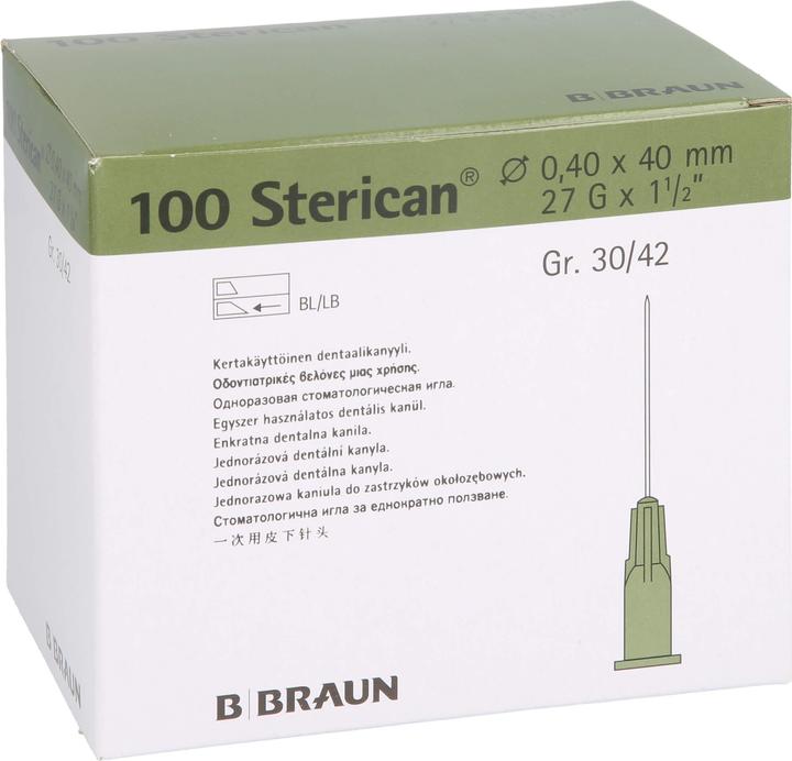 Produktbild B.Braun Nadel Dent 27G 0.4 x 40mm grau Luer, 100 Stück