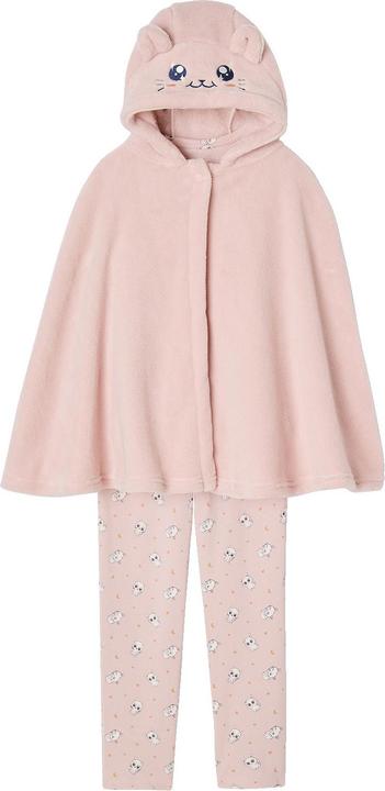Produktbild Vertbaudet Mädchen Schlafanzug-Set: Cape mit Katzenohren, Shirt & Hose KATZE (146, 152)