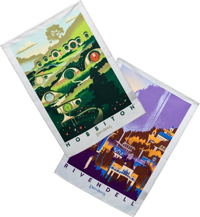 Produktbild Weta Workshop - The Lord of the Rings - Rivendell & Hobbiton Tea Towel Set of 2 (70 x 50 cm)