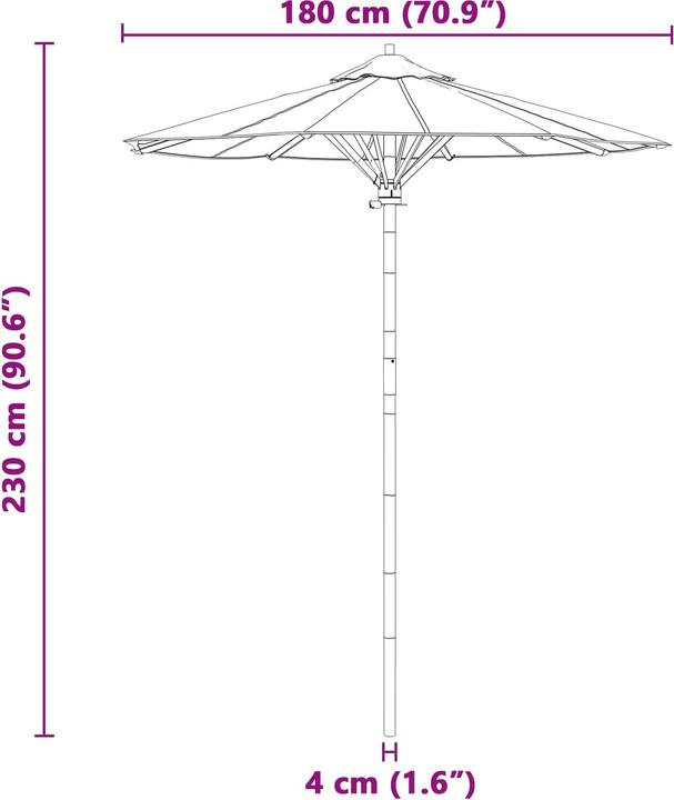 Produktbild vidaXL Garten-Sonnenschirm (1.80 m)