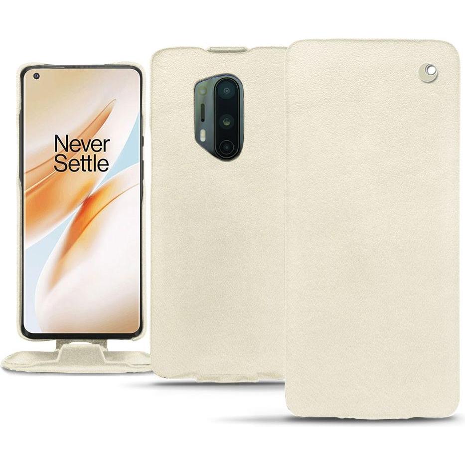 Noreve Lederschutzhülle vertikal (OnePlus 8 Pro), Smartphone Hülle, Weiss