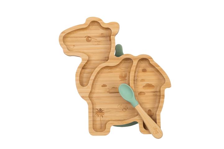 Actual product image Citron Bamboo Plate Camel with suction cup