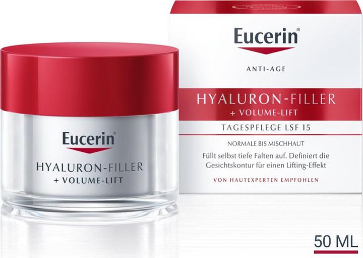 Productafbeelding Eucerin HYALURON-FILLER + VOLUME-LIFT dagverzorging voor de normale tot gemengde huid SPF 15 (50 ml, Dagcrème, SPF 15)